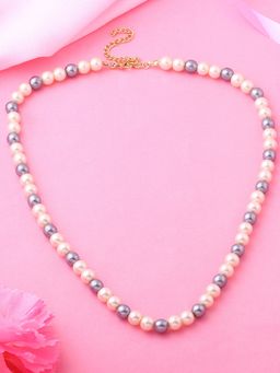 Estele - Gold Plated Alluring Single Line Pearl Necklace for Women